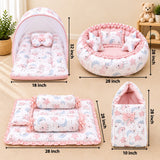 Fareto Premium Complete Baby Bedding Set Essentials Combo – Soft & Comfortable Bedding Kit For Newborns (0–6 Months)(F808)