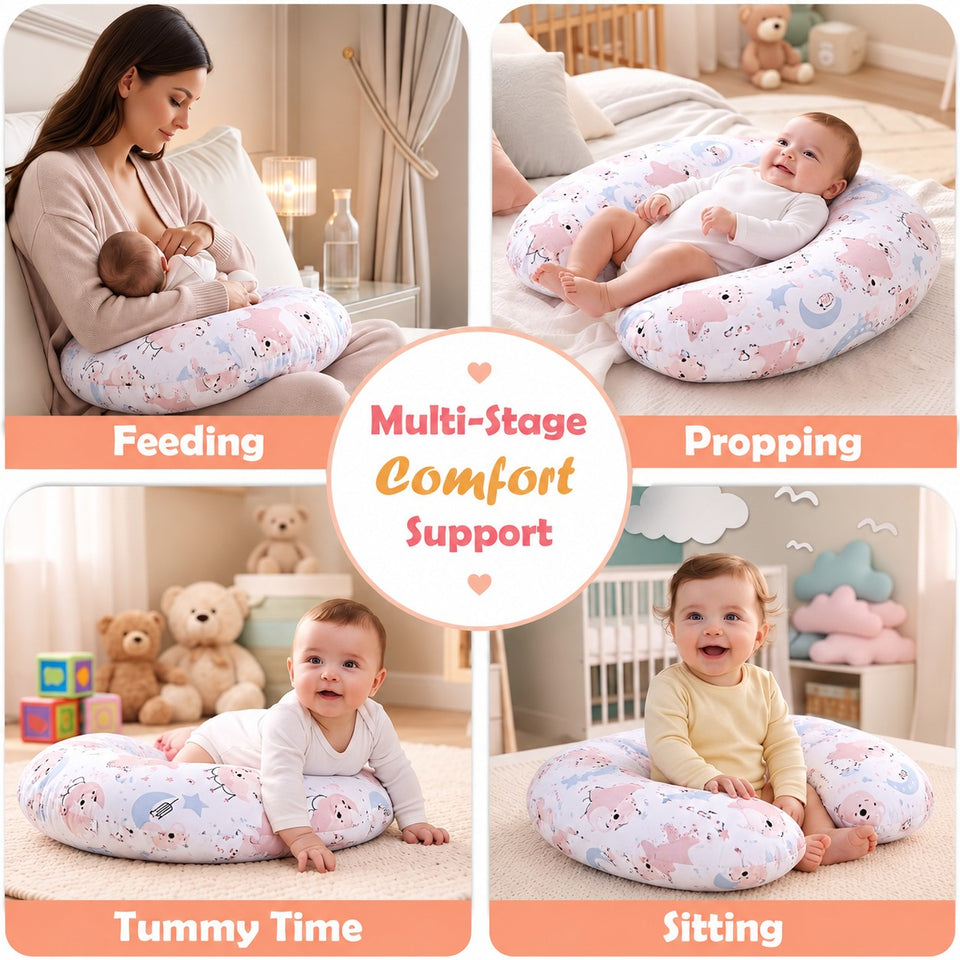 FARETO BABY BEDDING ESSENTIALS 1 NEST | 1 MATTRESS WITH NET | 1 CARRY BED | 1 BOLSTER SET | 1 CARRY BAG | 1 PORTABLE BED | 1 FEEDING PILLOW | 1 BLANKET (0-6M)(F807)