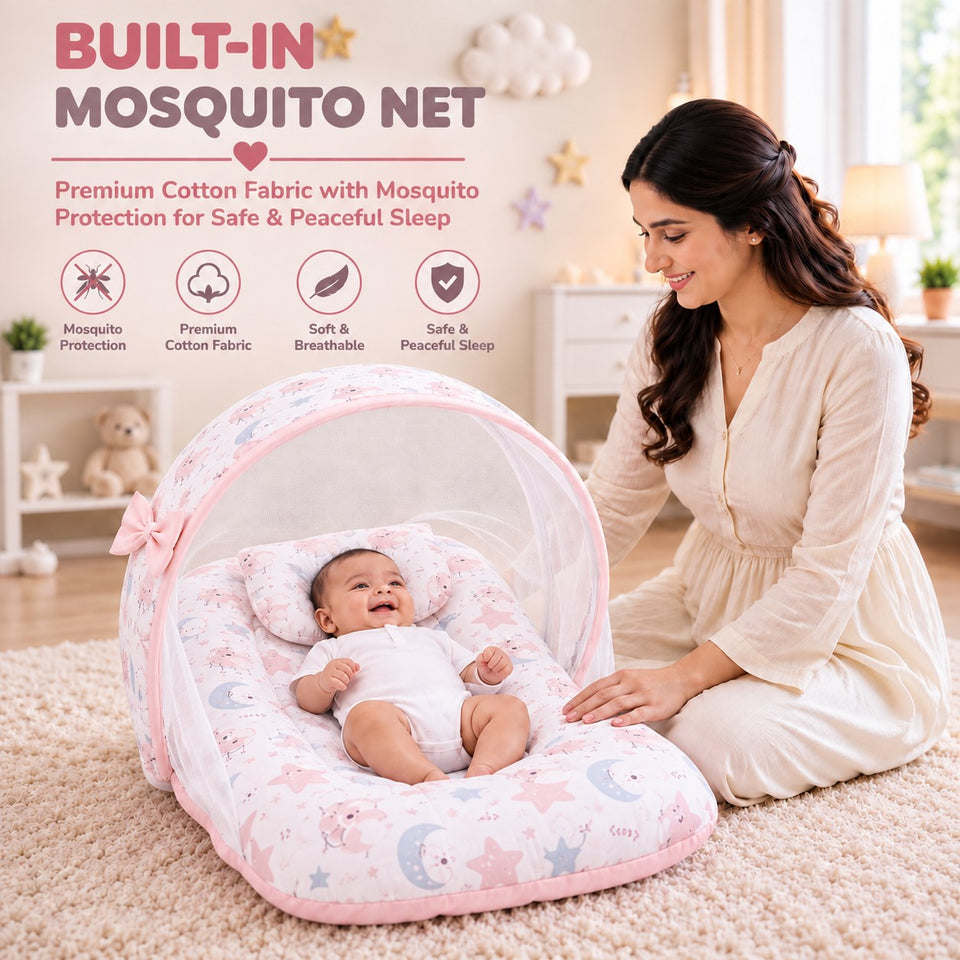 Fareto Premium Complete Baby Bedding Set Essentials Combo – Soft & Comfortable Bedding Kit For Newborns (0–6 Months)(F808)