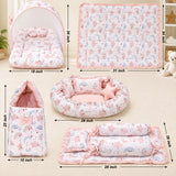Fareto Premium Complete Baby Bedding Set Essentials Combo – Soft & Comfortable Bedding Kit For Newborns (0–6 Months)(F804)
