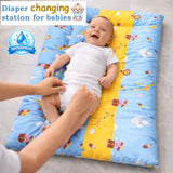 Fareto Waterproof Baby Diaper Changing Bed Cum Station | Reusable cushioned bed for Newborns | Multipurpose | Soft, Leak-Proof Changing Bed(Pack of 2) (0-1 Year)(F719)