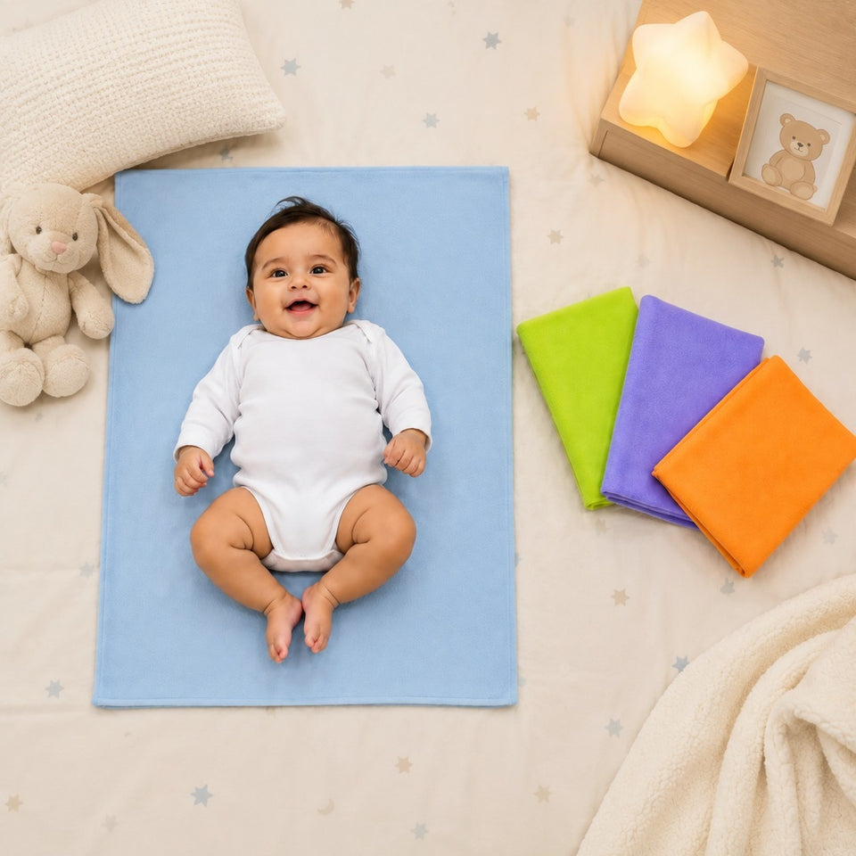 Fareto New Born Baby 100% Waterproof Dry sheets (Pack of 4) (64cm*50cm)(F172)
