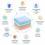 Fareto New Born Baby 100% Waterproof Dry sheets (Pack of 4) (64cm*50cm)(F172)
