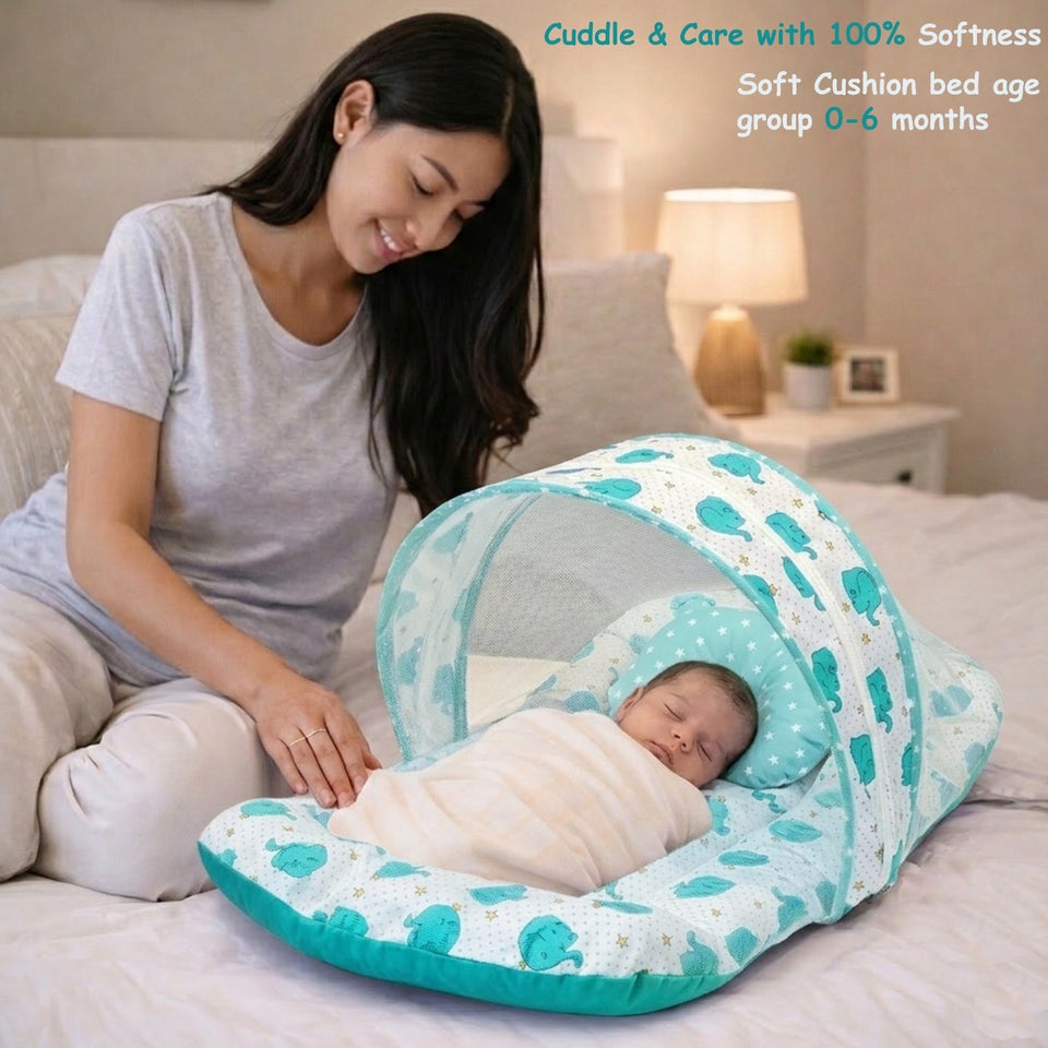 Fareto Complete premium Bedding Set essentials Combo For Baby (0-6 Months)(Aqua green)(F206)
