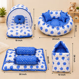 Fareto Complete Blend Cotton Bedding Set essentials Combo For Baby (0-6 Months)(Blue elephant)(F207)