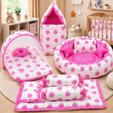 Fareto Complete Premium Bedding Set essentials Combo For Baby (0-6 Months)(Pink elephant)(F208)