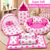 Fareto Complete Premium Bedding Set essentials Combo For Baby (0-6 Months)(Pink elephant)(F208)