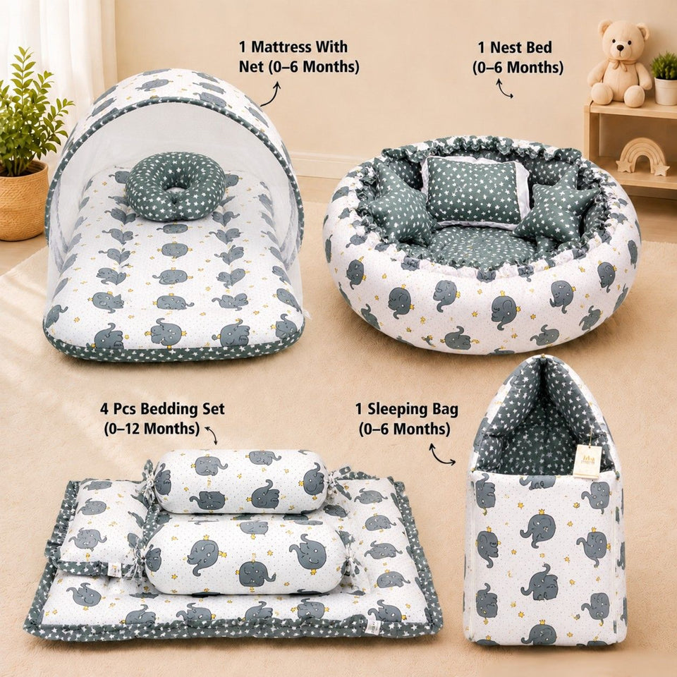 Fareto Complete premium Bedding Set essentials Combo For Baby (0-6 Months)(F783)