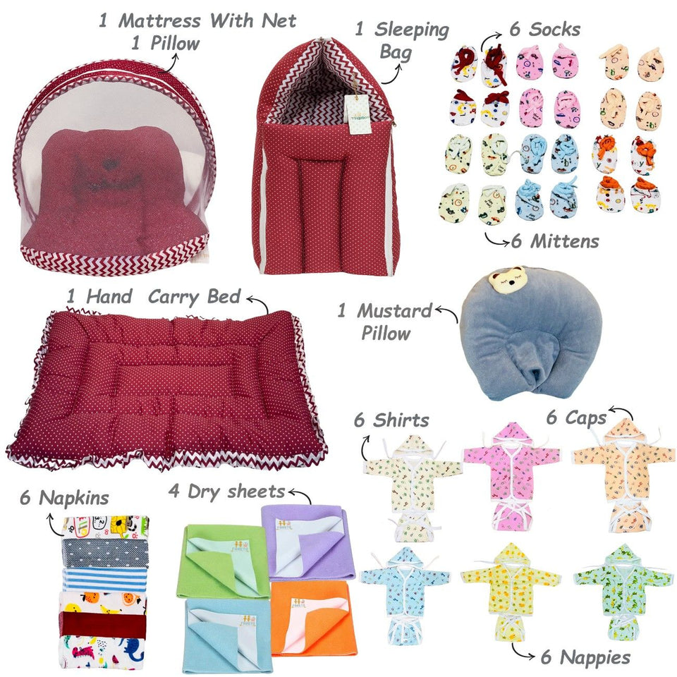 FARETO BABY PREMIUM QUALITY 72 IN 1 COMBO FOR SUMMER SEASON | SUPERSOFT COTTON (0-6 MONTHS)(F543)