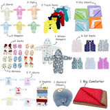 Fareto Premium Newborn Baby Hospital Winter Essentials Combo | 100 in 1  Baby Gift Pack | Maternity Essentials & Bedding Set | 0–6 Months(0-6 Months)(F638)(0-6 months)(F170)
