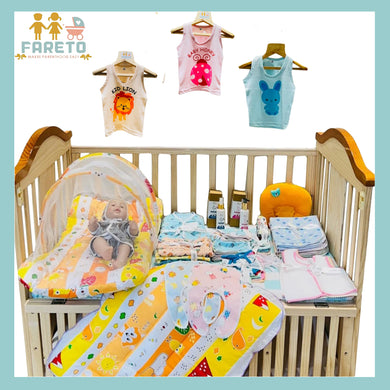 Fareto New Born Baby Summer Essentials 60 in 1 (0-6 Months)