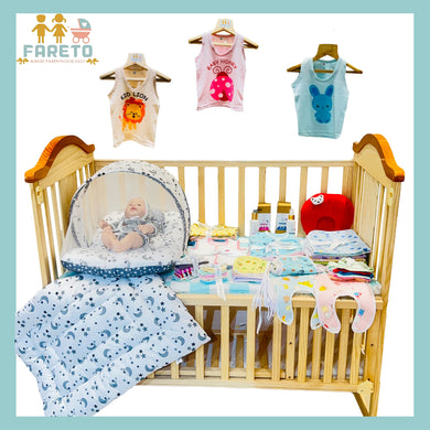 Fareto New Born Baby Summer Essentials 60 in 1 (0-6 Months)