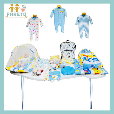 FARETO NEW BORN BABY WINTER ESSENTIALS 64 IN 1 NEW COMBO (0-6 MONTHS)