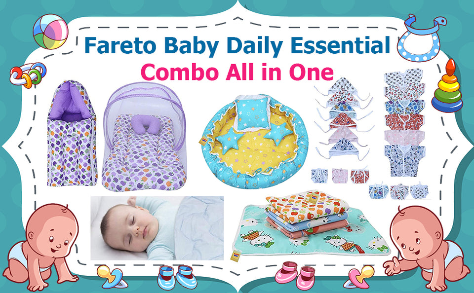 Fareto Baby Daily Essential Combo All in One(Total Items: 30)(0-6 Months)