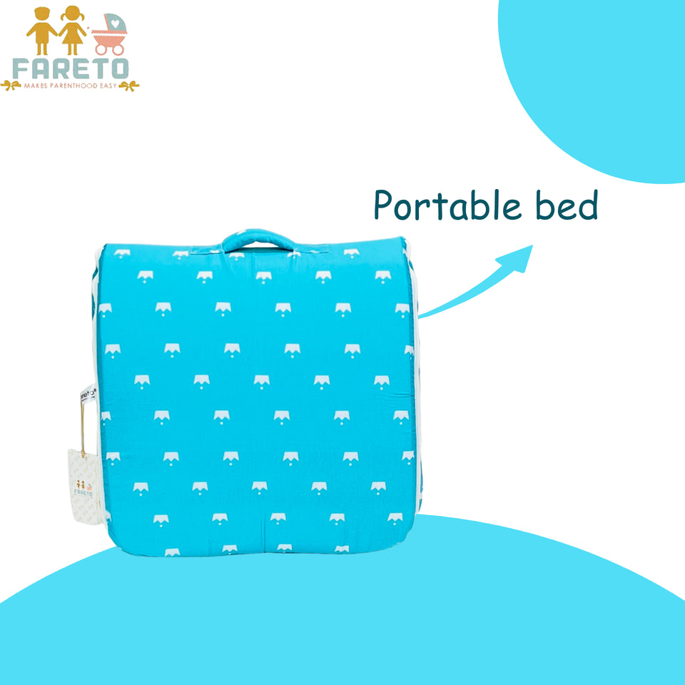 Fareto Baby bedding Essentials 1 Nest | 1 Mattress with net | 1 Carry bed | 1 Bolster set | 1 Carry bag | 1 Portable bed | 1 Feeding pillow | 1 Blanket (0-6M)