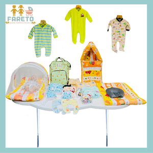 FARETO NEW BORN BABY WINTER ESSENTIALS 64 IN 1 NEW COMBO (0-6 MONTHS)