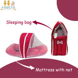 Fareto Baby bedding Essentials 1 Nest | 1 Mattress with net | 1 Carry bed | 1 Bolster set | 1 Carry bag | 1 Portable bed | 1 Feeding pillow | 1 Blanket (0-6M)