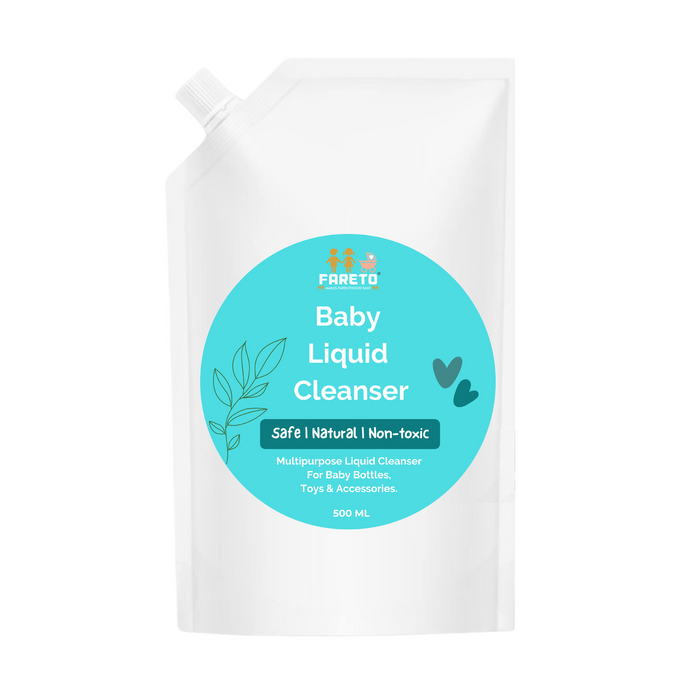 Fareto Anti-Bacterial Baby Liquid Cleanser | Feeding Bottle Cleaner | Liquid Bowls/Toys/Food/Accessories (500 Ml)