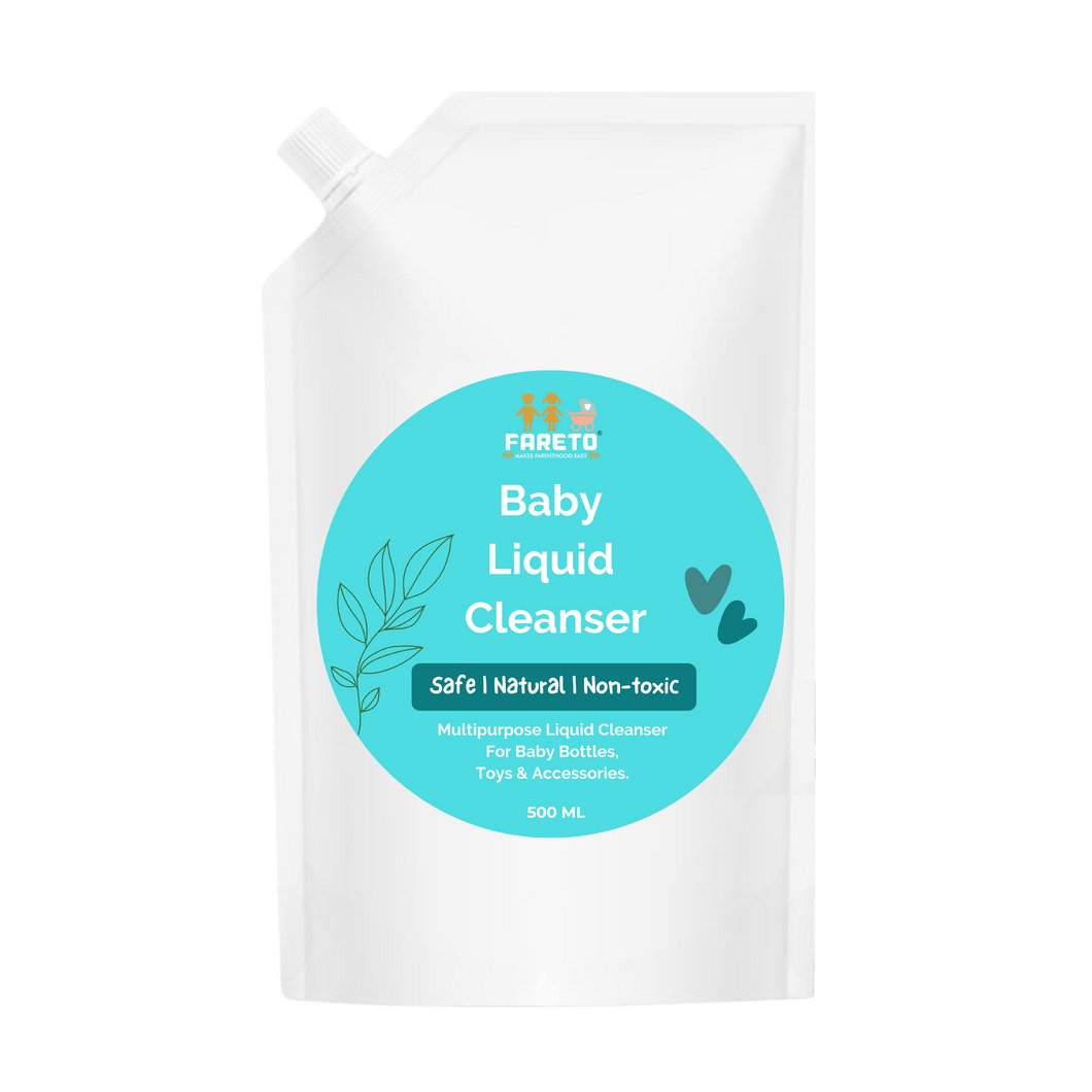 Fareto Anti-Bacterial Baby Liquid Cleanser | Feeding Bottle Cleaner | Liquid Bowls/Toys/Food/Accessories (500 Ml)