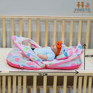 FARETO COMPLETE BEDDING SET ESSENTIALS COMBO FOR BABY (0-6 MONTHS)(PEACH SPRIAL)