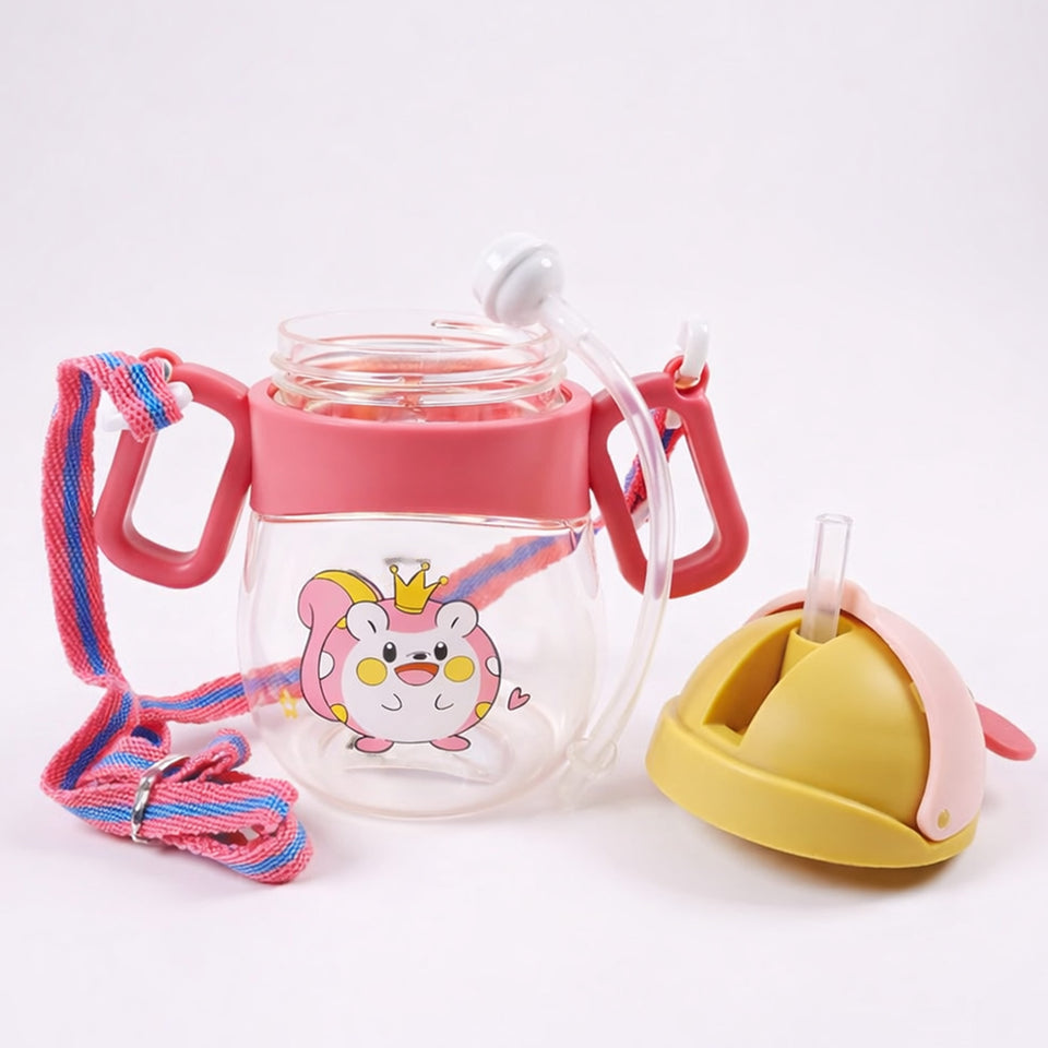 Fareto baby Little Spout Sipper for Infant/Toddler,370ml,Anti-Spill Sippy Cup with Soft Silicone Spout BPA Free,(pack of 1)(Colours And Designs May Vary)(F522)