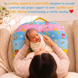Fareto Baby Feeding Pillow with Detachable Cover Breast Feeding (0-24 Months)(Blue Ziraf)(F31)