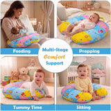Fareto Baby Feeding Pillow with Detachable Cover Breast Feeding (0-24 Months)(Blue Ziraf)(F31)