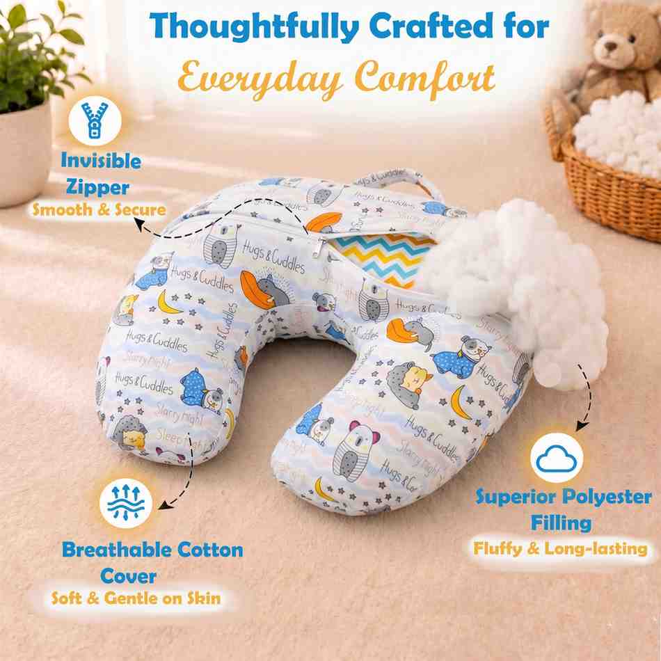 Fareto Baby Feeding Pillow with Detachable Cover Breast Feeding  (0-24 Months)(F386)