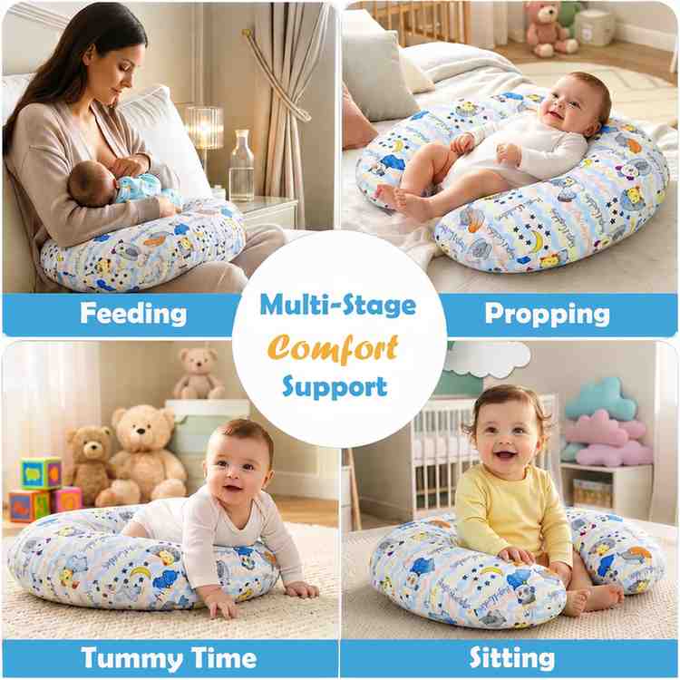 Fareto Baby Feeding Pillow with Detachable Cover Breast Feeding  (0-24 Months)(F386)
