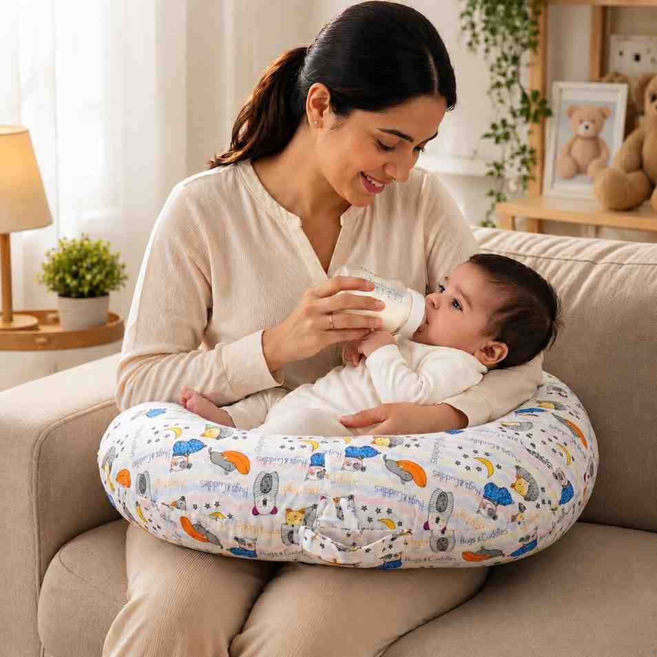 Fareto Baby Feeding Pillow with Detachable Cover Breast Feeding  (0-24 Months)(F386)