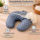 Fareto Baby Feeding Pillow with Detachable Cover Breast Feeding (0-24 Months)(Crown_Grey)(F429)