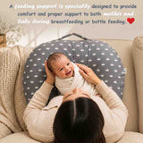 Fareto Baby Feeding Pillow with Detachable Cover Breast Feeding (0-24 Months)(Crown_Grey)(F429)