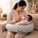 Fareto Baby Feeding Pillow with Detachable Cover Breast Feeding (0-24 Months)(Grey Ship)(F430)