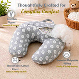 Fareto Baby Feeding Pillow with Detachable Cover Breast Feeding (0-24 Months)(Grey Ship)(F430)
