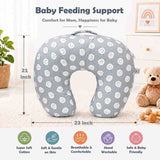 Fareto Baby Feeding Pillow with Detachable Cover Breast Feeding (0-24 Months)(Grey Ship)(F430)