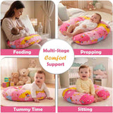 Fareto Baby Feeding Pillow with Detachable Cover Breast Feeding (0-24 Months)(Pink_ziraf)(F426)