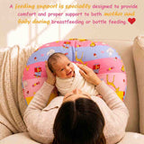 Fareto Baby Feeding Pillow with Detachable Cover Breast Feeding (0-24 Months)(Pink_ziraf)(F426)