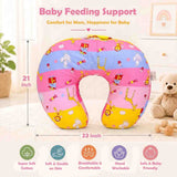 Fareto Baby Feeding Pillow with Detachable Cover Breast Feeding (0-24 Months)(Pink_ziraf)(F426)