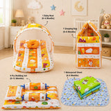 Fareto New Born Baby Combo of Mattress with Net | Sleeping Bag | 4 Pcs Bedding Set | 4 Sheets(0-6 Months)(F37)