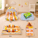 Fareto New Born Baby Combo of Mattress with Net | Sleeping Bag | 4 Pcs Bedding Set | 4 Sheets(0-6 Months)(F37)