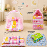 Fareto New Born Baby Combo of Mattress with Net | Sleeping Bag | 4 Pcs Bedding Set | 4 Sheets(0-6 Months)(F37)