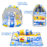 Fareto Combo of Baby Nest | Bed with Net | Carry Bag | 4 Pcs Bedding Set(0-6 Months)(F158)