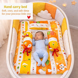 Fareto New Born Baby Combo of Mattress with Net | Sleeping Bag | 4 Pcs Bedding Set | 4 Sheets(0-6 Months)(F37)