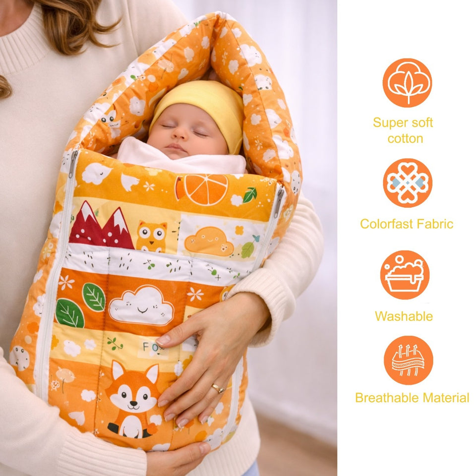 Fareto New Born Baby Combo of Mattress with Net | Sleeping Bag | 4 Pcs Bedding Set | 4 Sheets(0-6 Months)(F37)