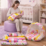 Fareto Combo of Baby Nest | Bed with Net | Carry Bag | 4 Pcs Bedding Set(0-6 Months)(F158)