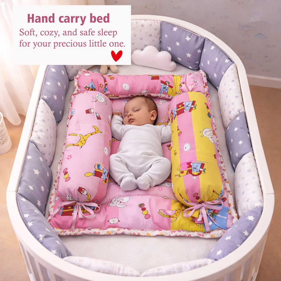 Fareto Complete Bedding Set essentials Combo For Baby (0-6 Months)(Pink_Giraffe)(F629)