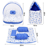 Fareto Combo of Baby Bed with Net | Carry Bag | 4 Pcs Bedding Set (0-6 Months)(F161)