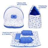 Fareto Combo of Baby Bed with Net | Carry Bag | 4 Pcs Bedding Set (0-6 Months)(F161)