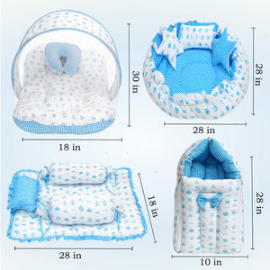 FARETO COMPLETE BEDDING SET ESSENTIALS COMBO FOR BABY (0-6 MONTHS)( TAJ  )