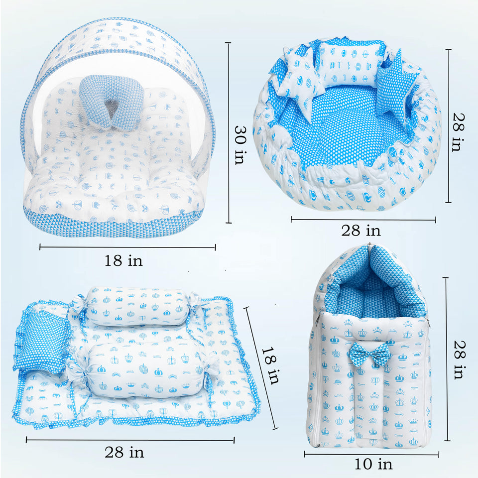 FARETO COMPLETE BEDDING SET ESSENTIALS COMBO FOR BABY (0-6 MONTHS)( TAJ  )